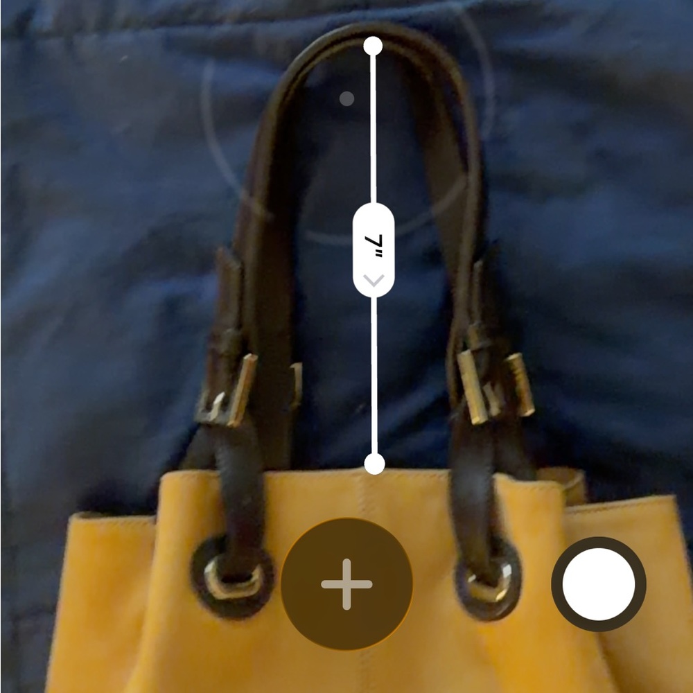 Stylish Yellow Leather Shoulder Bag with Black Straps - Picture 7 of 10